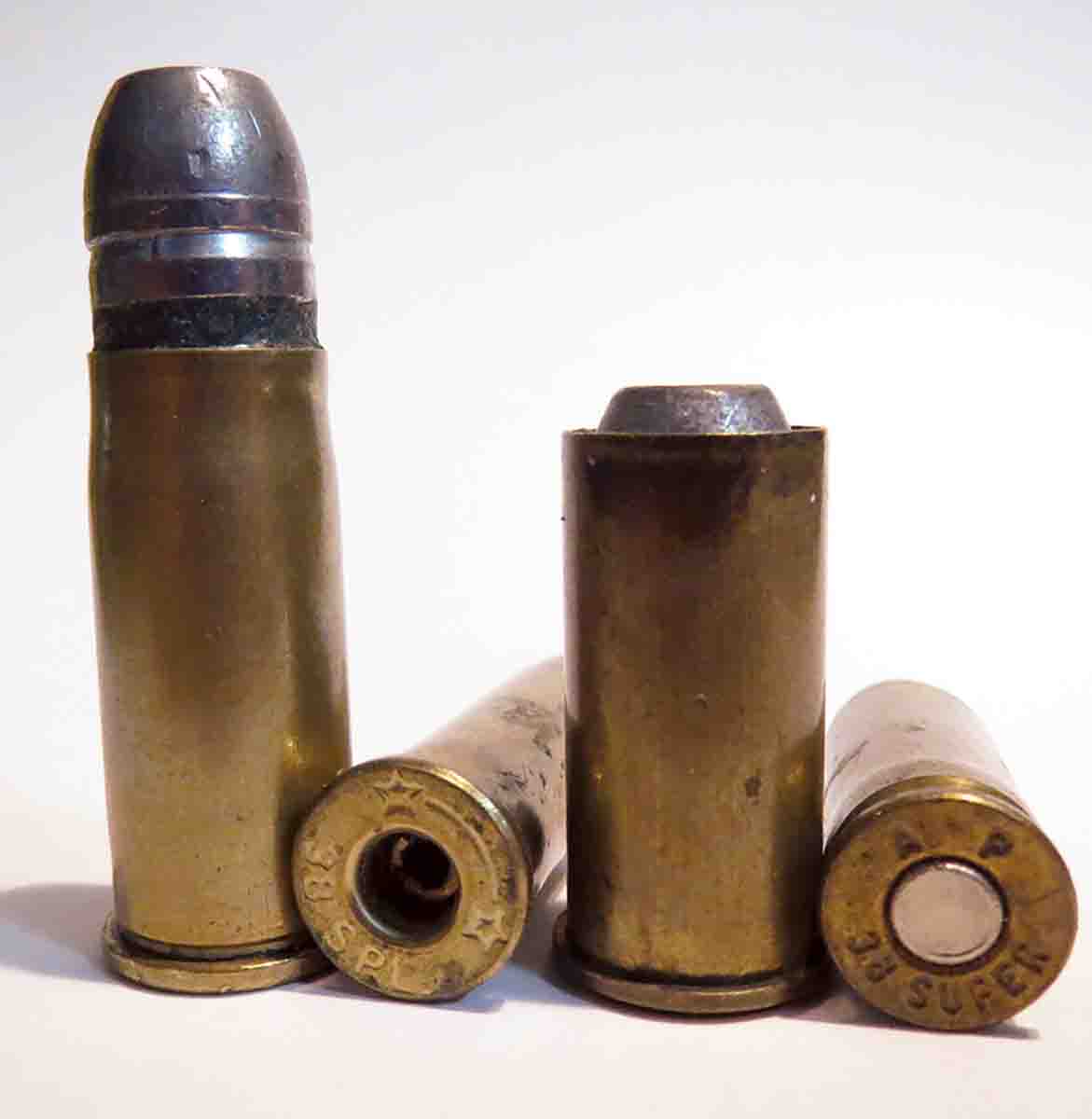 50-70 (left) compared to 45-70. The name of the cartridge dictates